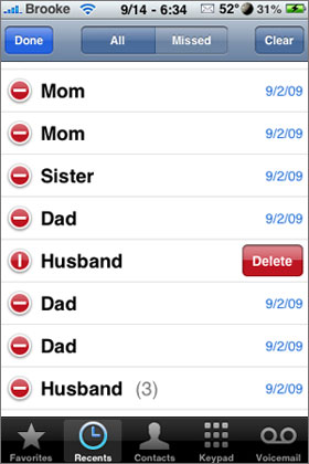 wipe call logs on iPhone