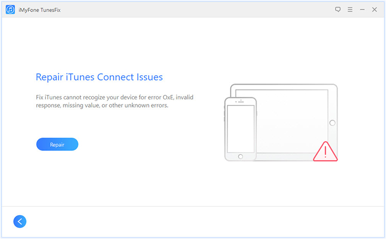 choose Repair iTunes Connect Issues