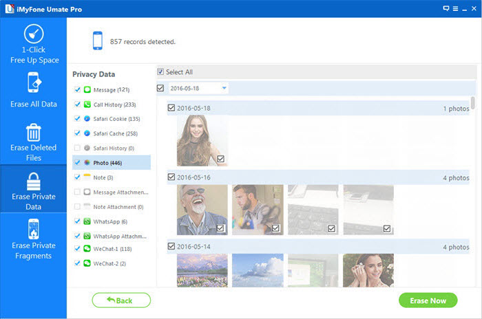 delete private data from iPhone