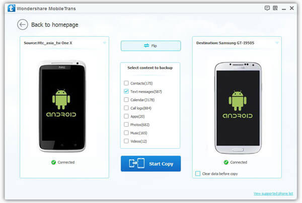 transfer sms from android to Samsung Galaxy S6