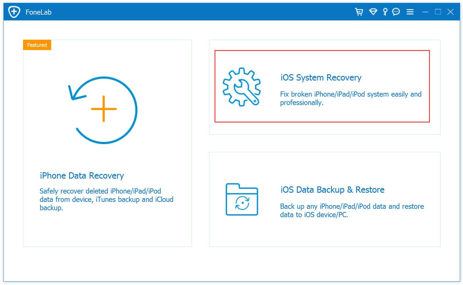 download the ios system recovery and connect iphone