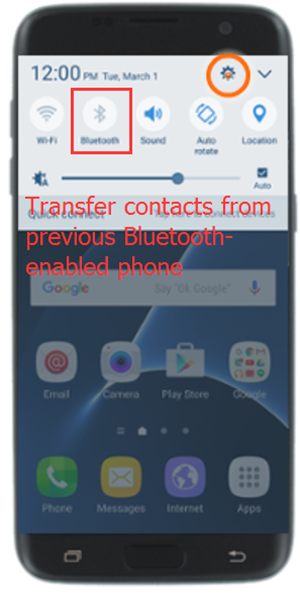 transfer contacts to samsung galaxy s7 by bluetooth