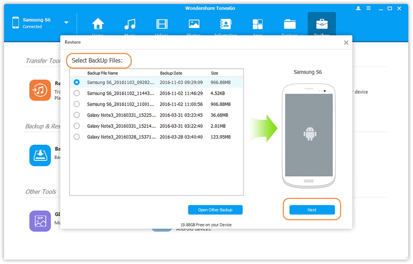 restore htc one data from backed up files