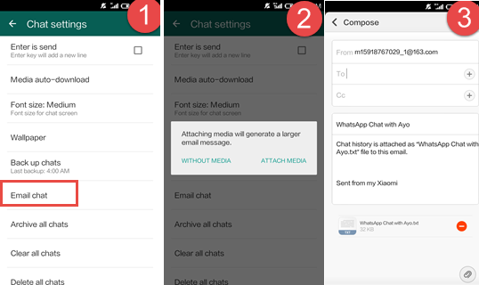 transfer whatsapp messages by email chat