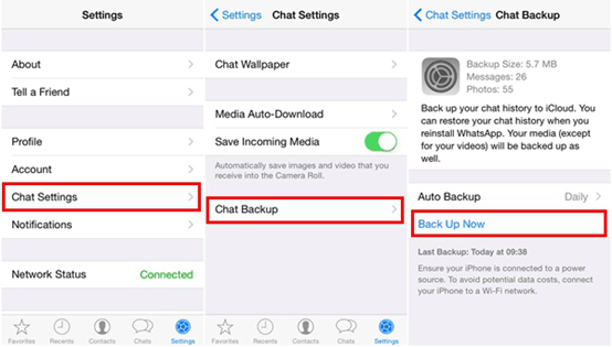 transfer whatsapp chat history between iphone from icloud