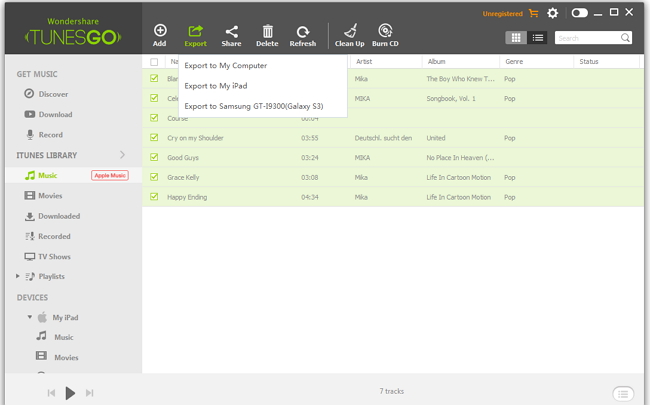 transfer music from android to iphone