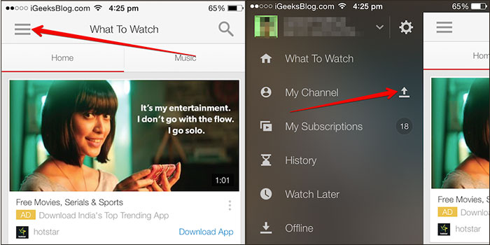 Tap-on-My-Channel-in-iPhone-YouTube-App