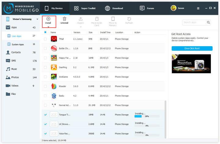 transfer app from cpmputer to Samsung