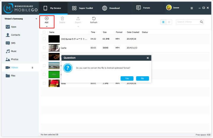 copy videos from pc to galaxy s7