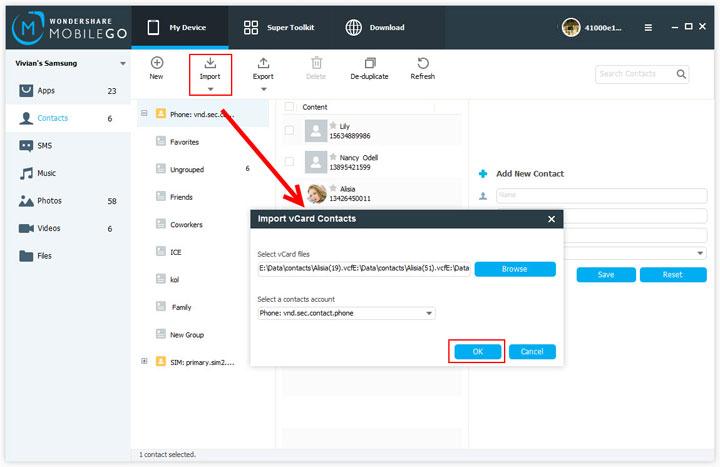 import contacts from pc to samsung