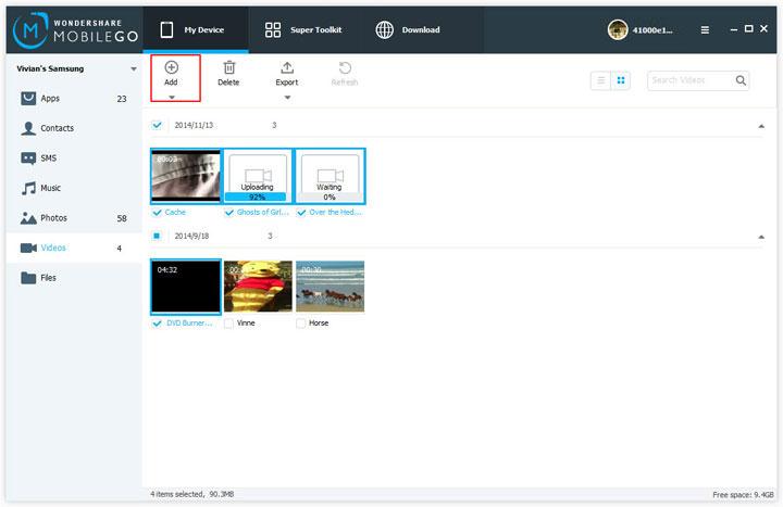 sync videos from computer to samsung galaxy s6