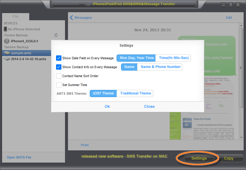 transfer sms from iphone to computer