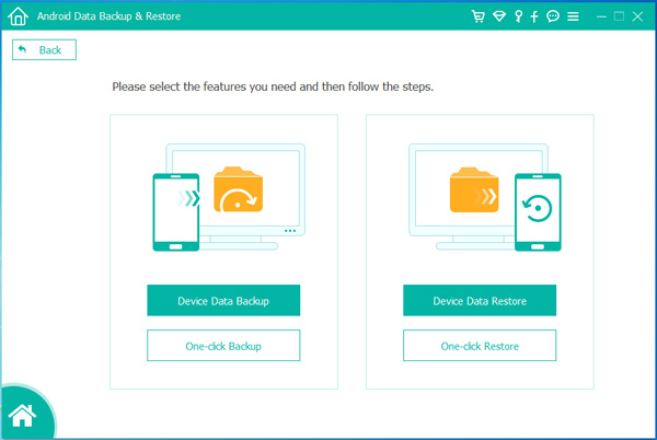 select backup option