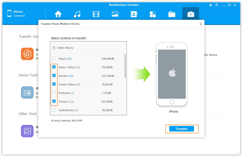 transfer iTunes videos to iphone 7