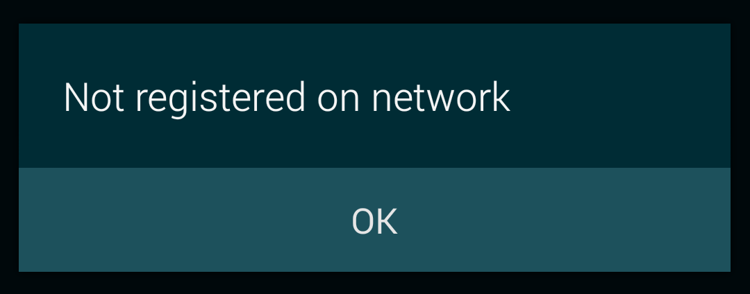 Not-Registered-On-Network-Error