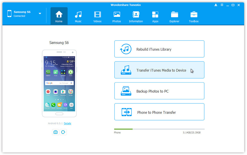 transfer itunes media to android