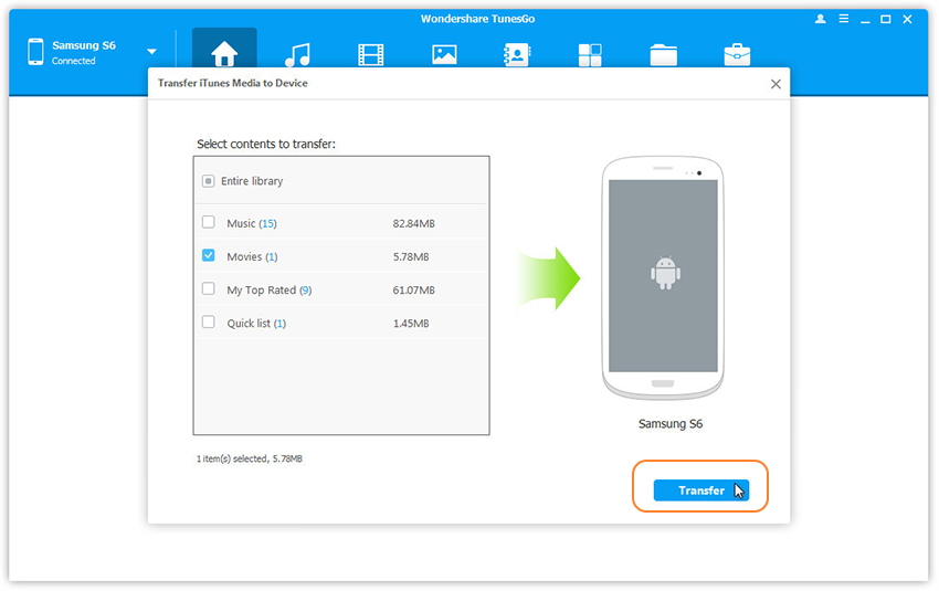 copy iTunes videos to Galaxy S7