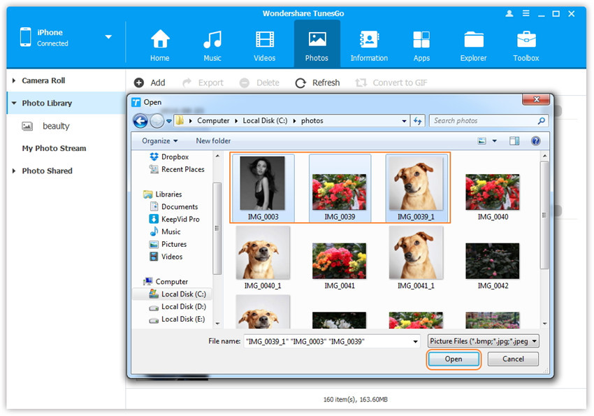 copy images from computer to iPod
