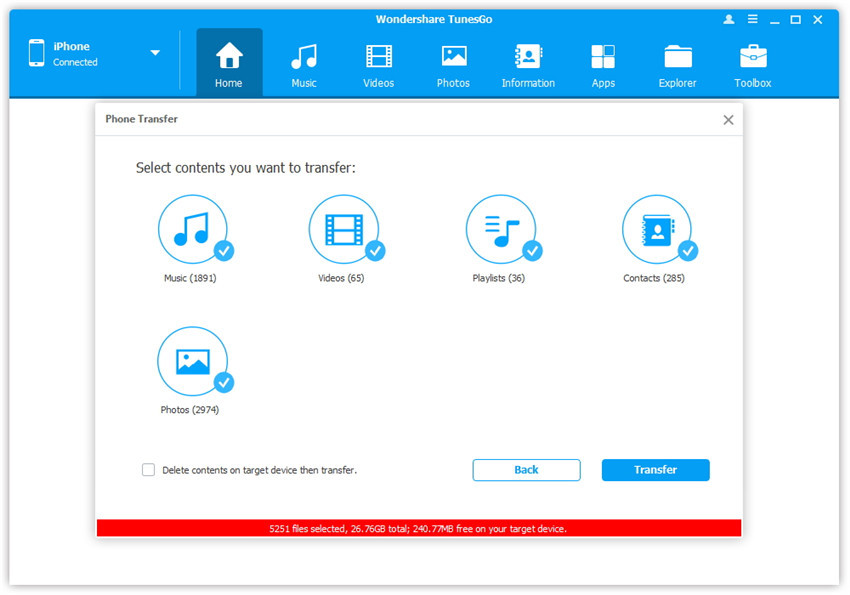 transfer photos from iphone to android with a click