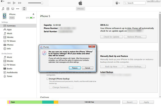 factory reset iphone
