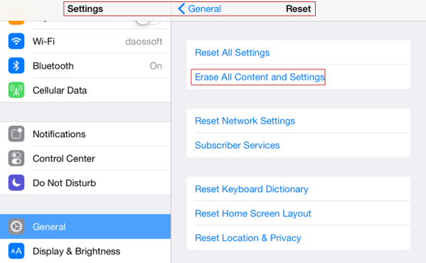 reset iphone
