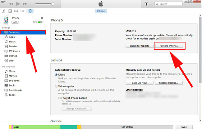 recover iPhone data from iTunes