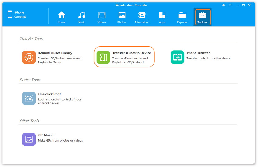 transfer itunes media to device