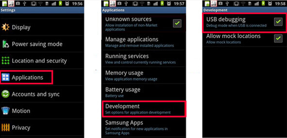 enable usb debug on android and tablets
