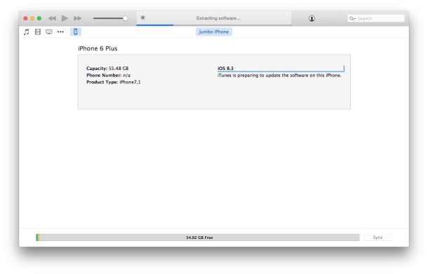 updating iphone with ipsw via itunes