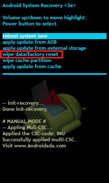factory reset to remove lock screen on samsung galaxy