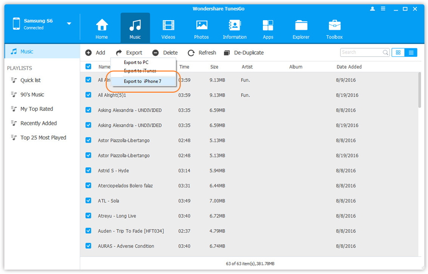 transfer music from zenfone to iphone 8