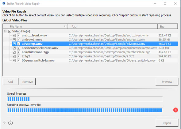 repair corrupted mp4 video files