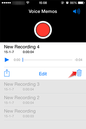 delete voice memos from iPhone