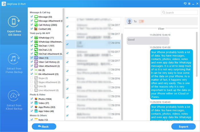 transfer viber messages from iphone to pc