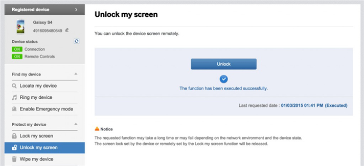 unlock smasung with broken screen via samsung account
