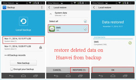 restore deleted data on huawei from backup