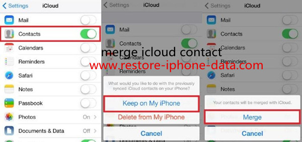 merge icloud contact