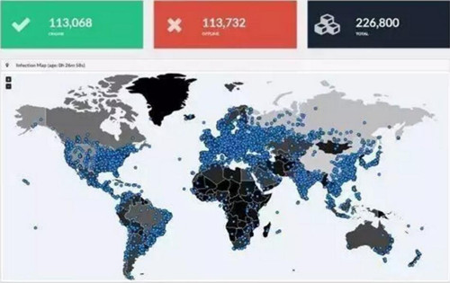 WannaCry Ransomware map