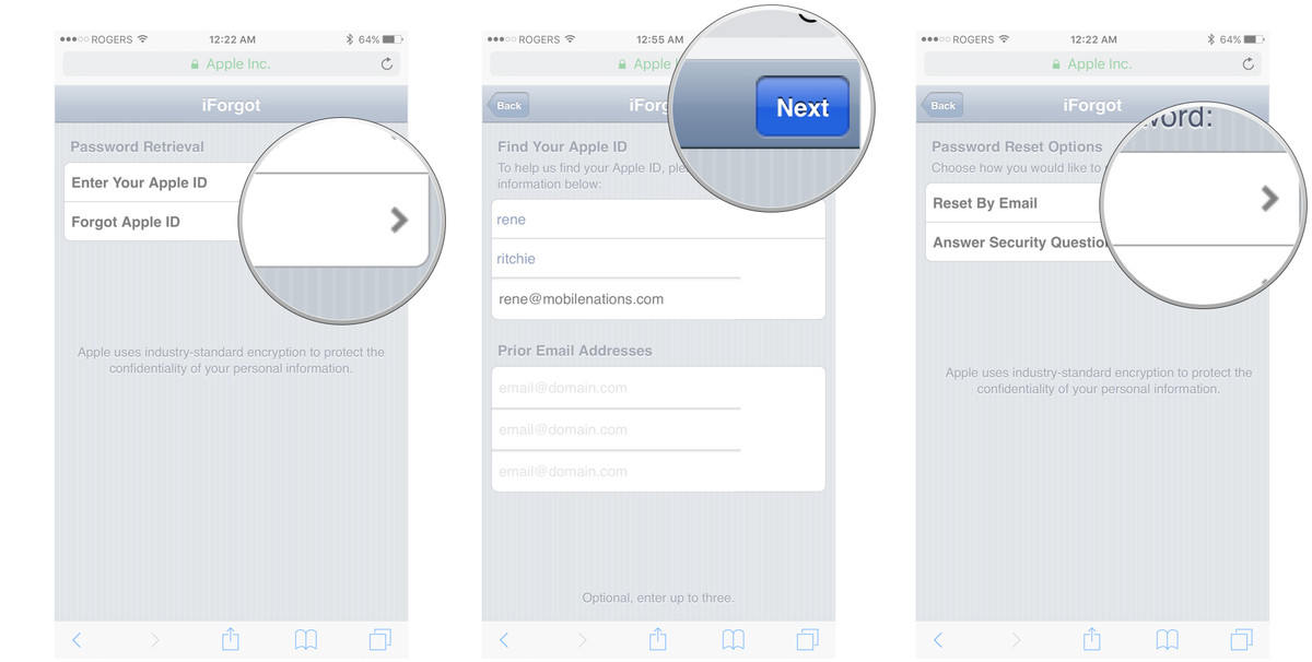 reset icloud password with apple id