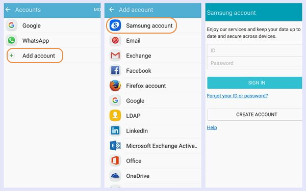 backup galaxy s8 contacts with samsung account