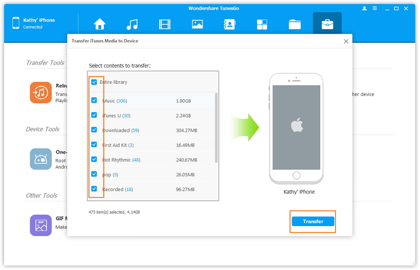 transfer music from itunes to iphone 8
