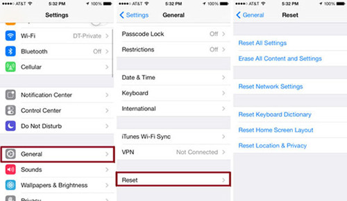 reset iPhone to factory setting