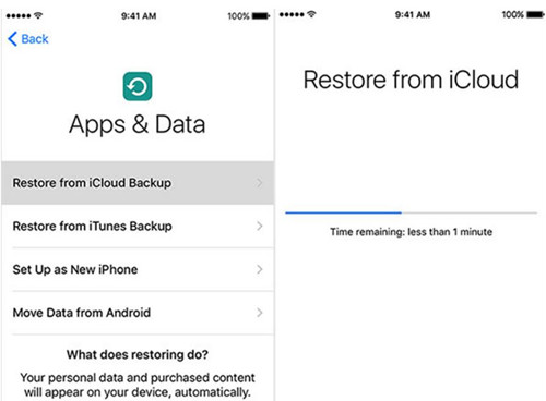 Restore iPhone 7 Data from iCloud Backup