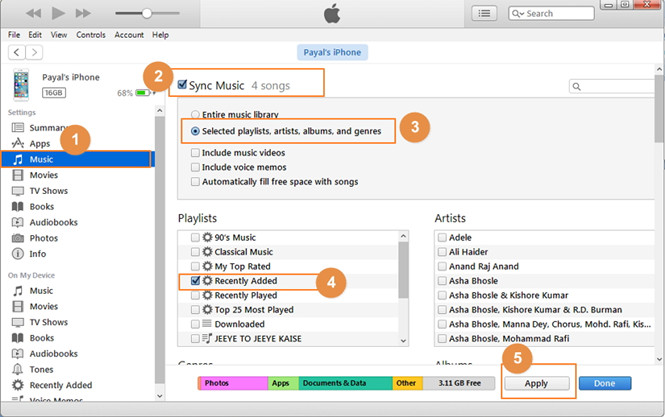 transfer music from iPhone to iPhone 8/X with iTunes