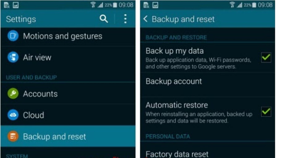 restore messages on factory reset android from backup