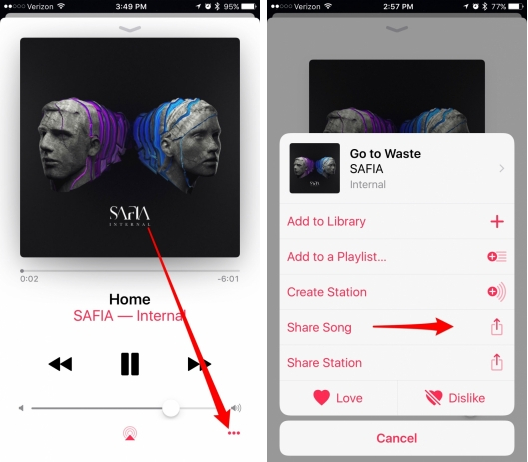 Share Music from iPhone to iPhone 8 with AirDrop