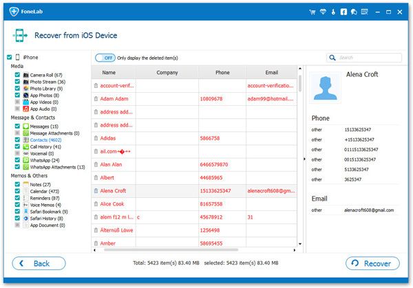 directly recover contacts from iphone x