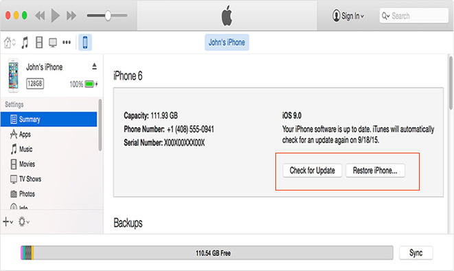 unlock iphone with broken screen with itunes