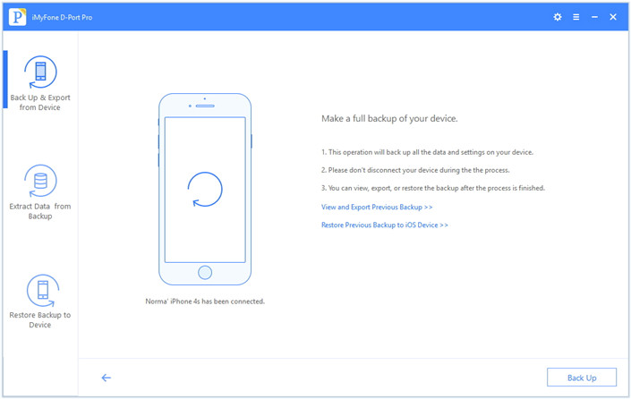start backing up iphone data