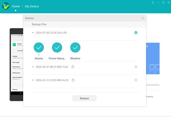 restore huawei data by hisuite